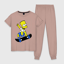 Женская пижама Барт на скейте