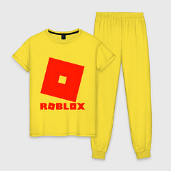 Пижама хлопковая женская Roblox Logo, цвет: желтый