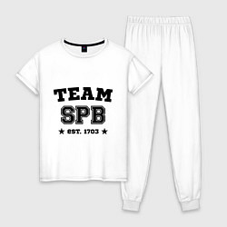 Пижама хлопковая женская Team SPB est. 1703, цвет: белый