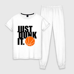 Пижама хлопковая женская Just dunk it, цвет: белый