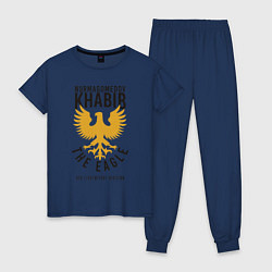 Пижама хлопковая женская Khabib: The Eagle, цвет: тёмно-синий
