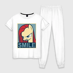 Пижама хлопковая женская MLP: Smile, цвет: белый