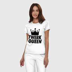 Пижама хлопковая женская Twerk Queen, цвет: белый — фото 2