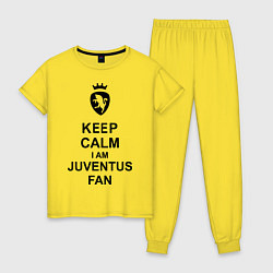 Пижама хлопковая женская Keep Calm & Juventus fan цвета желтый — фото 1