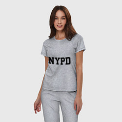 Пижама хлопковая женская NYPD, цвет: меланж — фото 2