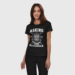 Пижама хлопковая женская Asking Alexandria: USA, цвет: черный — фото 2