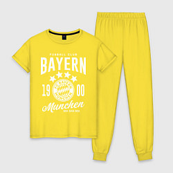 Пижама хлопковая женская Bayern Munchen 1900, цвет: желтый