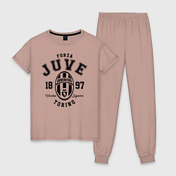 Пижама хлопковая женская Forza Juve 1897: Torino, цвет: пыльно-розовый