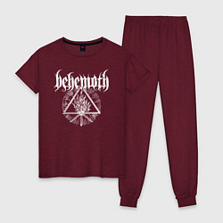 Пижама хлопковая женская Behemoth, цвет: меланж-бордовый