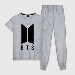 Пижама хлопковая женская BTS JIN, цвет: меланж