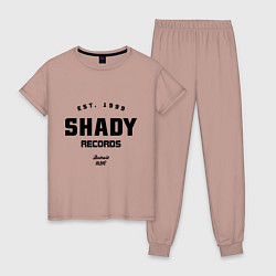 Пижама хлопковая женская Shady records, цвет: пыльно-розовый