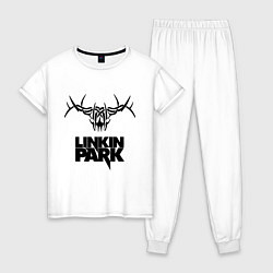 Пижама хлопковая женская Linkin Park: Deer, цвет: белый
