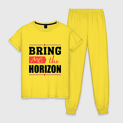 Пижама хлопковая женская Bring me the horizon, цвет: желтый