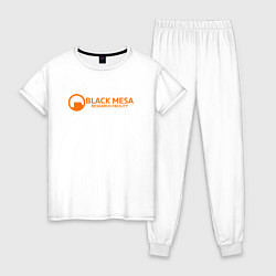 Пижама хлопковая женская Black Mesa: Research Facility, цвет: белый