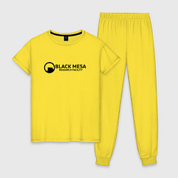 Пижама хлопковая женская Black Mesa: Research Facility, цвет: желтый
