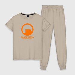 Пижама хлопковая женская Black Mesa: Research Facility, цвет: миндальный