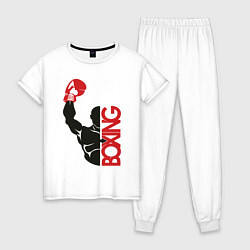 Пижама хлопковая женская Boxing, цвет: белый