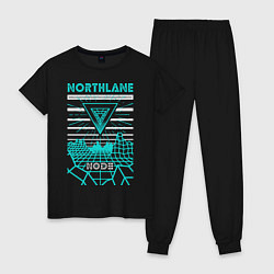 Пижама хлопковая женская Northlane: Node, цвет: черный