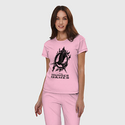 Пижама хлопковая женская The Hunger Games цвета светло-розовый — фото 2