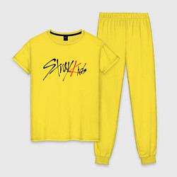 Пижама хлопковая женская STRAY KIDS BANGCHAN, цвет: желтый
