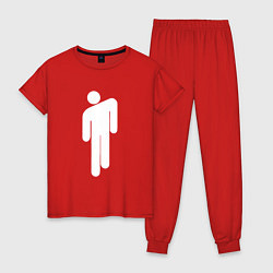 Пижама хлопковая женская BILLIE EILISH, цвет: красный