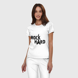 Пижама хлопковая женская Rock hard, цвет: белый — фото 2