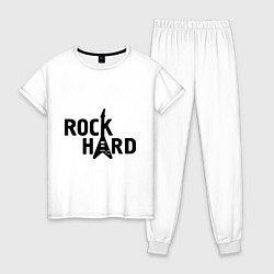 Пижама хлопковая женская Rock hard, цвет: белый