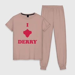 Пижама хлопковая женская Derry, цвет: пыльно-розовый