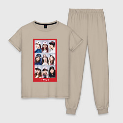 Пижама хлопковая женская TWICE, цвет: миндальный
