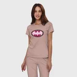 Пижама хлопковая женская Batgirl, цвет: пыльно-розовый — фото 2
