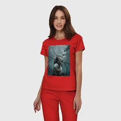 Пижама хлопковая женская Death Stranding, цвет: красный — фото 2