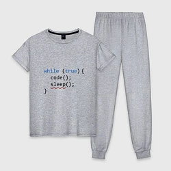 Пижама хлопковая женская Code - sleep, цвет: меланж