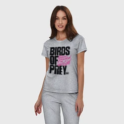 Пижама хлопковая женская Birds of Prey logo, цвет: меланж — фото 2