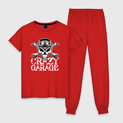 Пижама хлопковая женская Crazy garage, цвет: красный