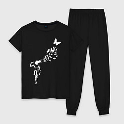 Пижама хлопковая женская Banksy, цвет: черный