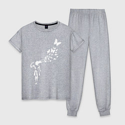 Пижама хлопковая женская Banksy, цвет: меланж