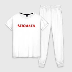 Пижама хлопковая женская Stigmata, цвет: белый