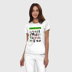 Пижама хлопковая женская Minecraft, цвет: белый — фото 2