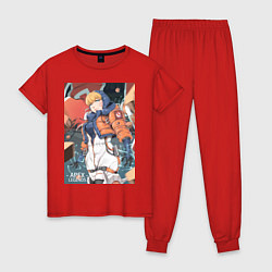 Пижама хлопковая женская Apex Legends Wattson, цвет: красный