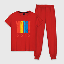 Пижама хлопковая женская Water polo, цвет: красный