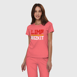 Пижама хлопковая женская LIMP BIZKIT, цвет: коралловый — фото 2