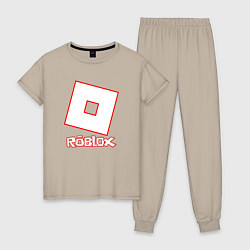 Пижама хлопковая женская ROBLOX, цвет: миндальный