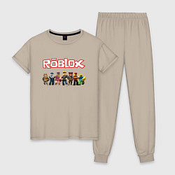 Пижама хлопковая женская ROBLOX, цвет: миндальный