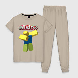 Пижама хлопковая женская Roblox Dab, цвет: миндальный