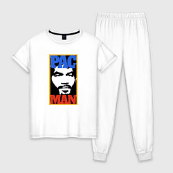 Пижама хлопковая женская Pac Man, цвет: белый