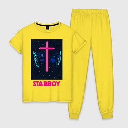 Пижама хлопковая женская STARBOY, цвет: желтый