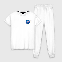 Пижама хлопковая женская NASA, цвет: белый