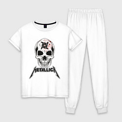 Пижама хлопковая женская Metallica, цвет: белый