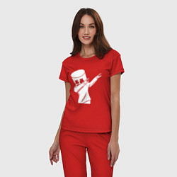 Пижама хлопковая женская MARSHMELLO DAB, цвет: красный — фото 2