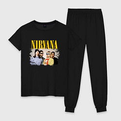Пижама хлопковая женская NIRVANA, цвет: черный